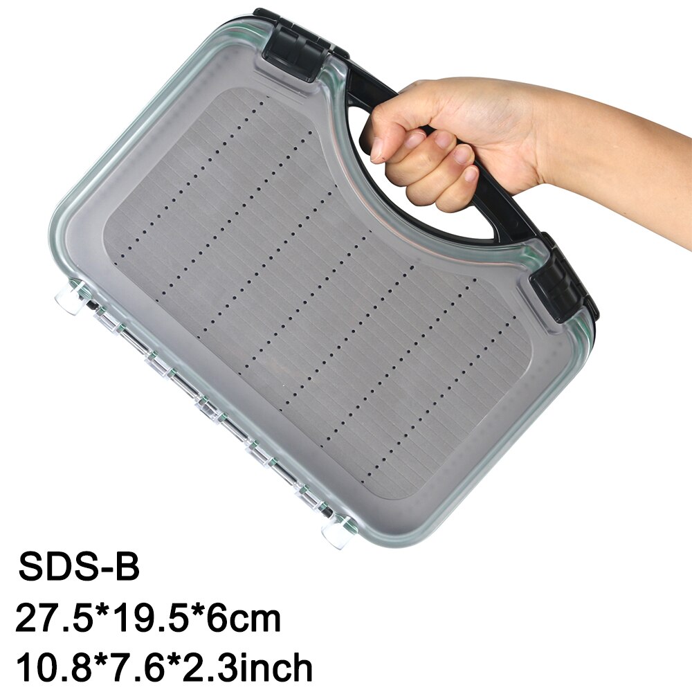 Maxcatch Waterdichte Vliegvissen Box Slit/Easy-Grip Schuim Grote Maat Double-Side Fly Koffer Box Clear deksel Visgerei: SDS B