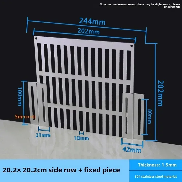 Drain de sol d'angle mural latéral pour toit, souris anti-feuilles, balcon, filtre de vidange latérale, démontage de la grille en acier inoxydable: Bleu marine