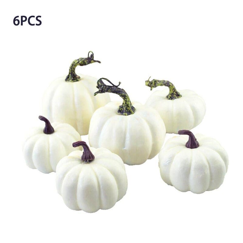 6 stk kunstig hvitt gresskar halloween dekor diy maling simulering gresskar høst høst takksigelse featival fest hjem dekor