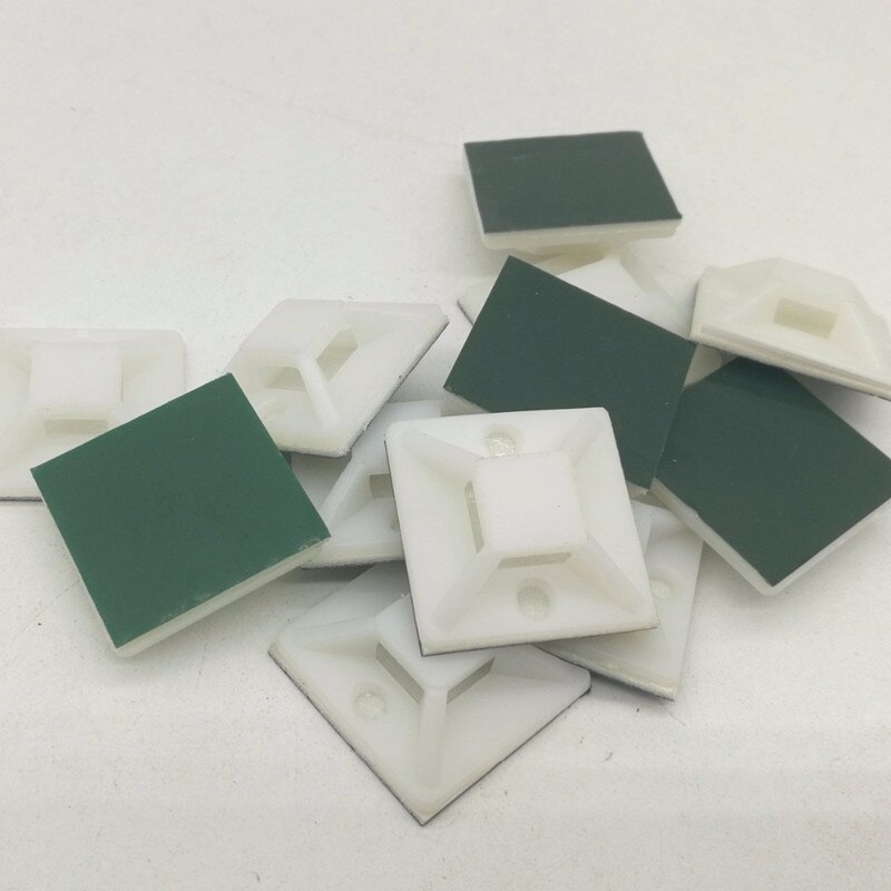 50PCS 25mm White Z25 x 25 mm Square Self-Adhesive Cable Tie Mount Base Cable tie holder