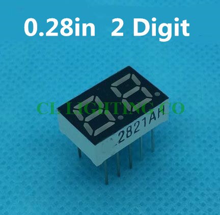 20pcs 7 segment Common cathode 2 Bit digital Tube 0.28&quot; 0.28in. Blue LED Display 7 segmentos LED Digital tube