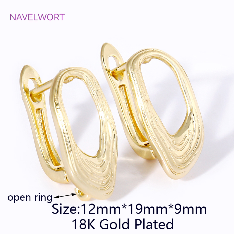2/4 Uds. Accesorios para pendientes Shvenzy chapados en oro de 18K, alambres de latón, sujetadores para pendientes, para pendientes DIY, accesorios para hacer joyas: S / Blanco