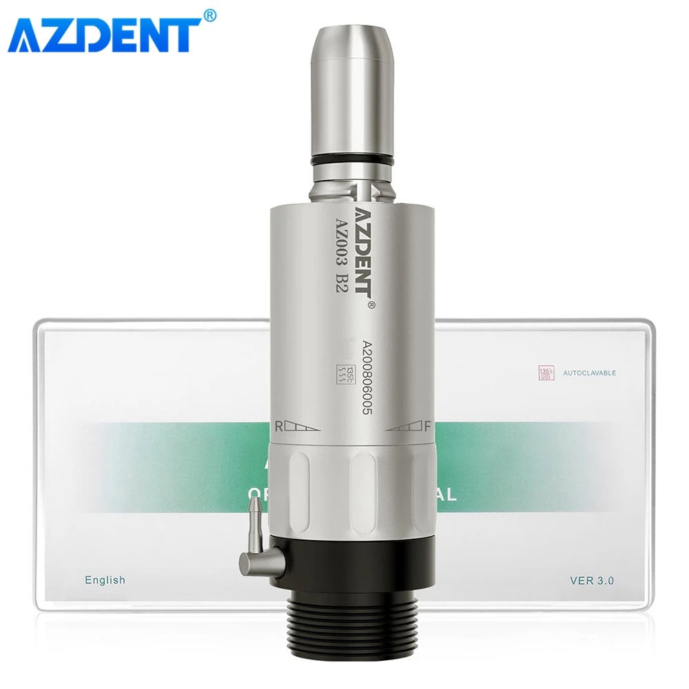 AZDENT-Motor de aire Dental, 2 agujeros, 4 agujeros, Kit de pieza de mano de baja velocidad, contraángulo, nariz recta, herramienta de odontología, dentistas, 1 ud.: Gris