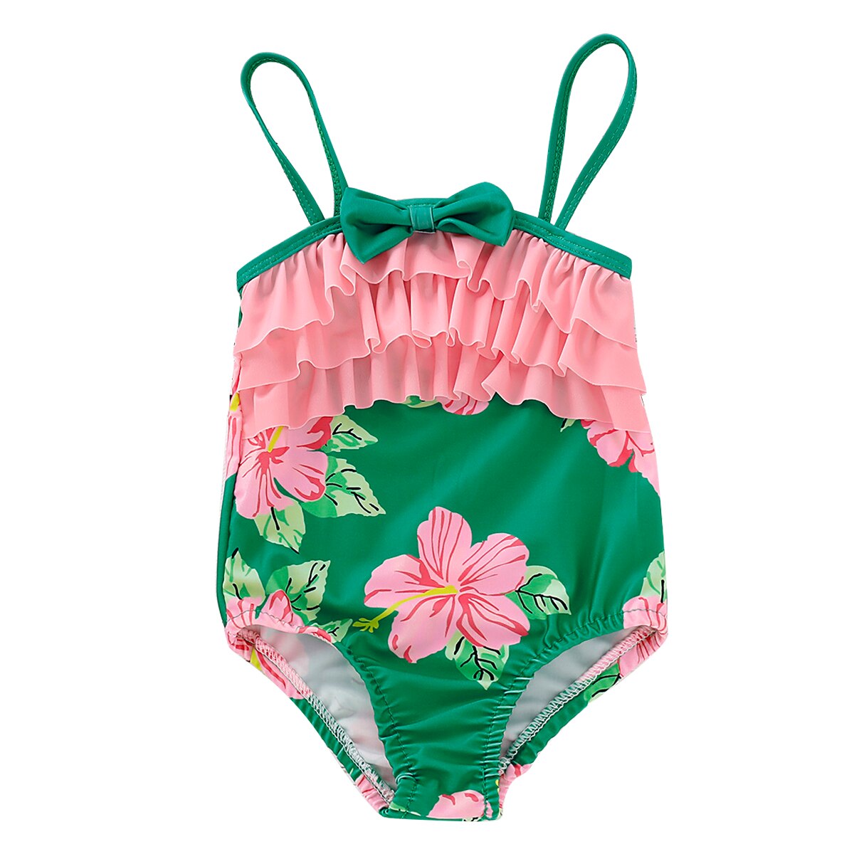 Baby pige badedragt børn toddler pige badetøj flæser blomster et stykke strand badedragt monokini strandtøj