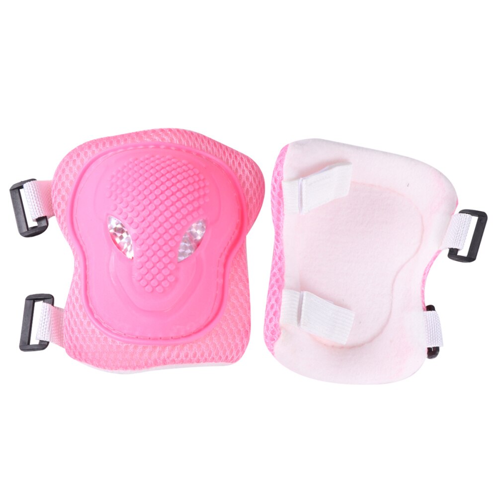 6pcs in 1 Set Adults Roller-skate Protection Gear Skiing Roller Protector Sports Protectors Kit Skateboard Bike Riding Knee Pad: Pink