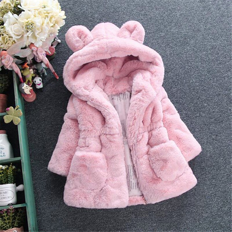 Winter Baby Jassen Voor Meisjes Kleding Baby Kleding Leuke Oren Kids Hooded Jassen Peuter Warme Jas Baby Jongens Bovenkleding Wol