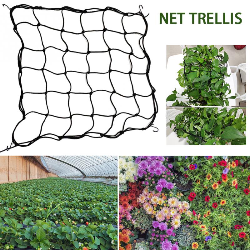 Elastic Multipurpose Home Garden For Vegetable With Hooks Flower Balcony Grow Tent Durable Plant Support Trellis Net Adjustable