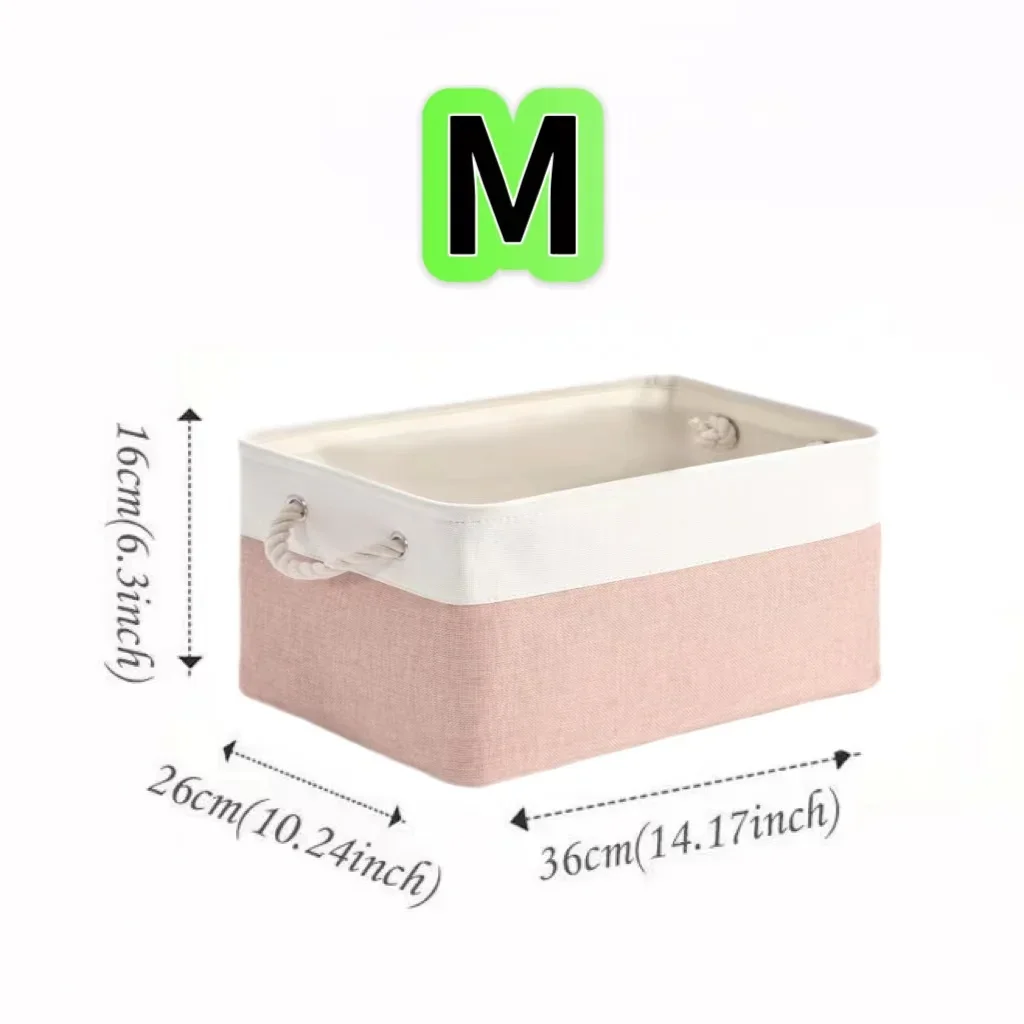 Sortierkorb für Kleinigkeiten, zusammenklappbarer Leinen-Aufbewahrungskorb mit Griff, Kleiderschrank, Aufbewahrungsbox für Babyspielzeug, Socken, Unterwäsche, Kleidung: Braun