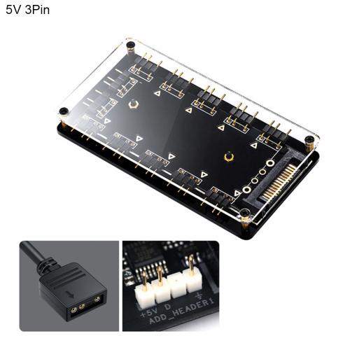 12v 4 pin rgb 5v 3 pin argb rgbw kabel splitter hub case w/ tape & extension cable adapter rgb fan cooler: 5v 3 pin