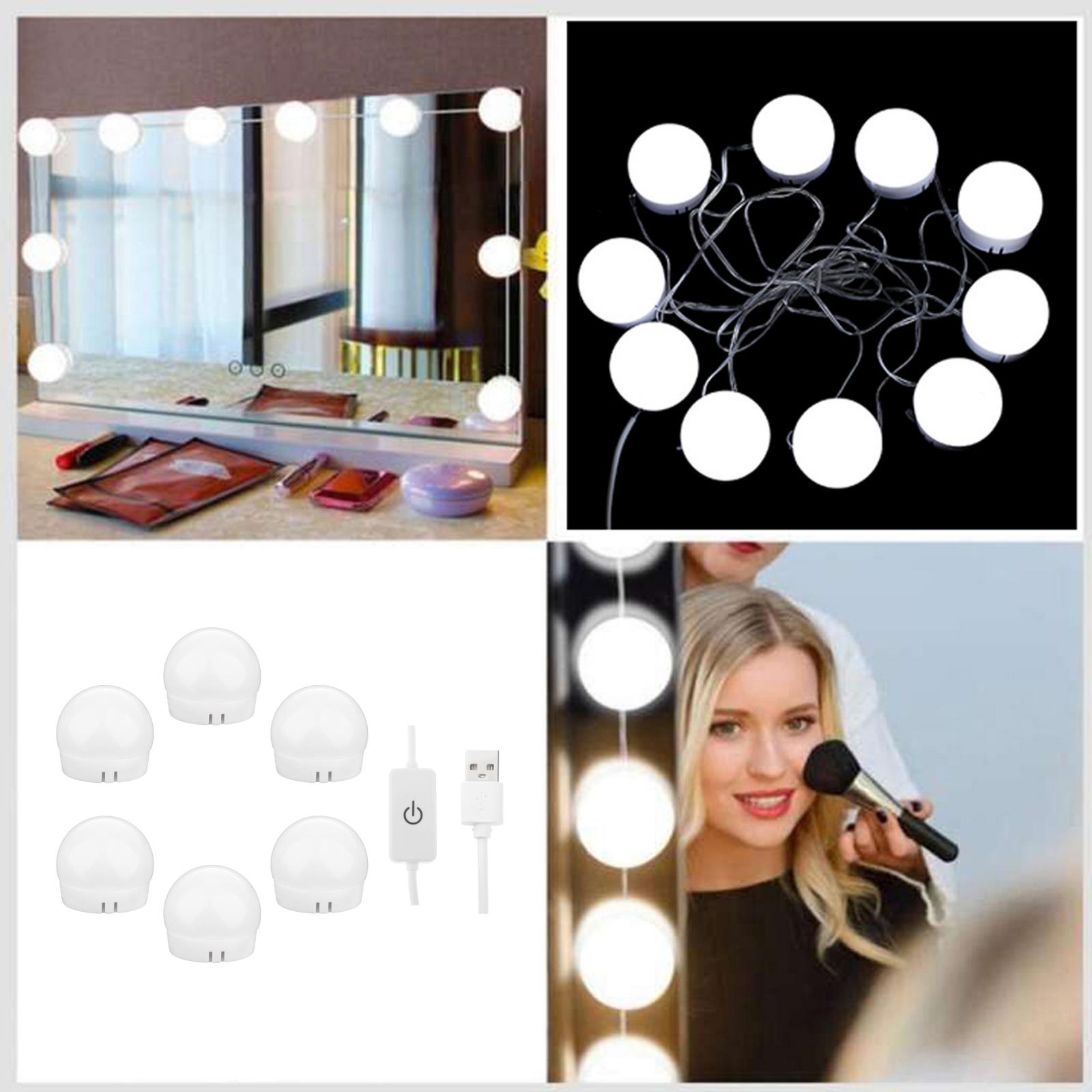 LED Vanity Mirror Lights Kit Hollywood Style Makeup Dressing Makeup Lights Vanity LED Lights Desk Mirror Kit