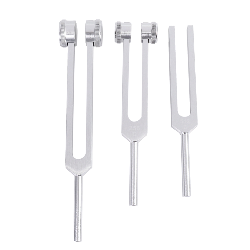 Set of 3 pcs Aluminum Sensory Tuning Forks C 128 256 512: Default Title