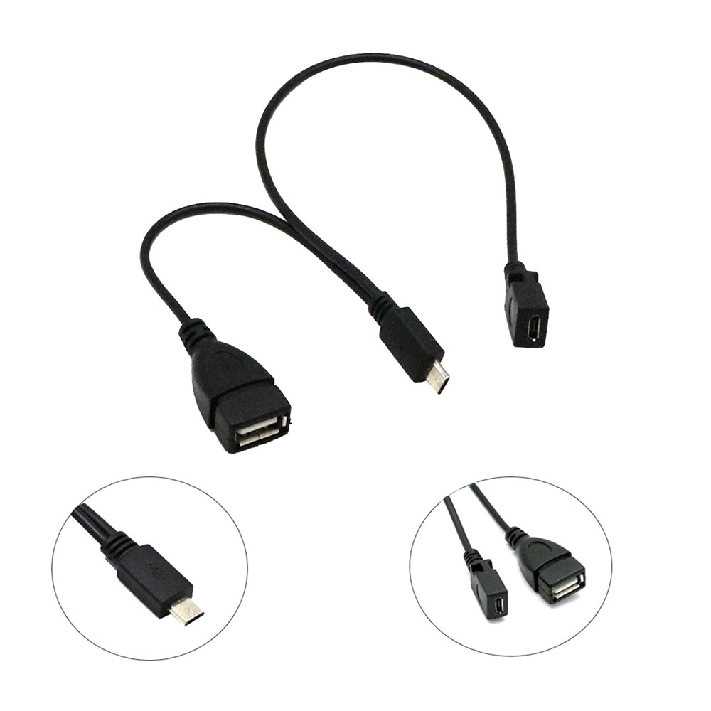 3-In-1 Micro Usb Hub 0.3 M Man-vrouw Minimum Usb 2.0 Opladen Host 0.2 M otg Adapter Kabel