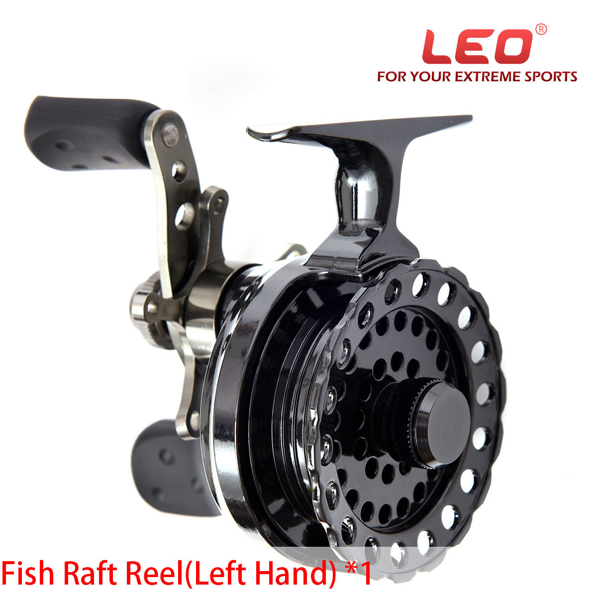 LEO integrated flat body ice fishing rod single section flat fishing rod: Purple