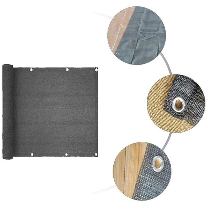 Balcony Shade Net Balcony Privacy Screen Cover Weather-Resistant Fence Windscreen for Outdoor Backyard