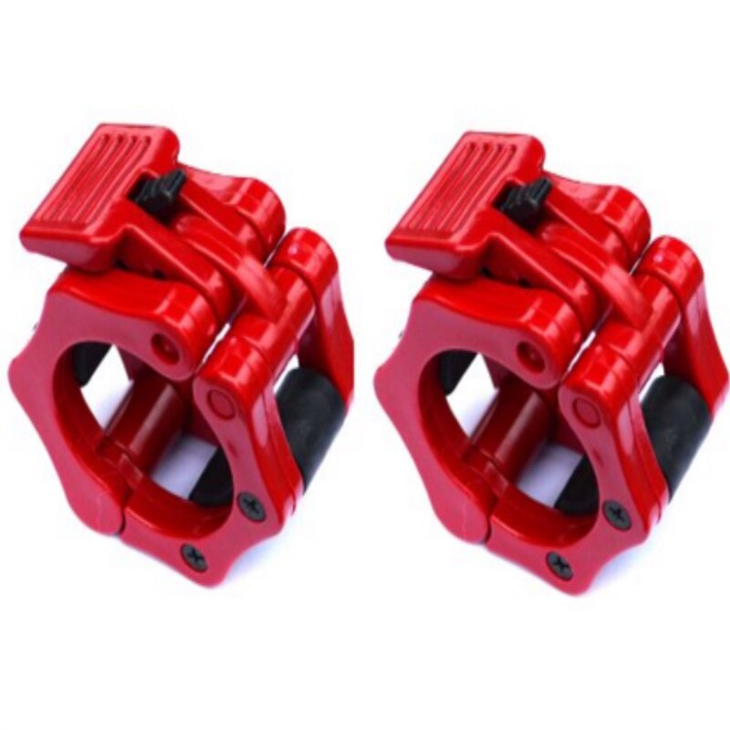 2 Inch Weightlifting Bar Locks Barbell Clamp Collars Clips Fitness Gym Training: Red