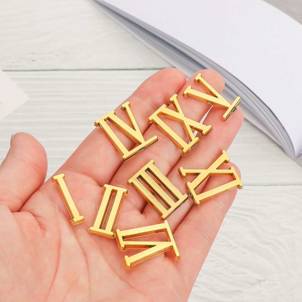 1 Set Quartz Clock Numerals Accessories Arabic Number Roman Numerals Clock Parts Handmade Material Restore Digital Repair Tools