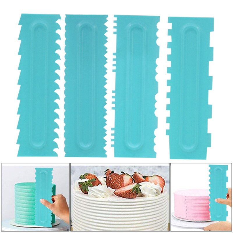 Modelling Smoother Polisher Fondant Cake Scraper Blade Pastry Spatulas Cream Pastry Icing Comb Set DIY Baking Tools For Cakes