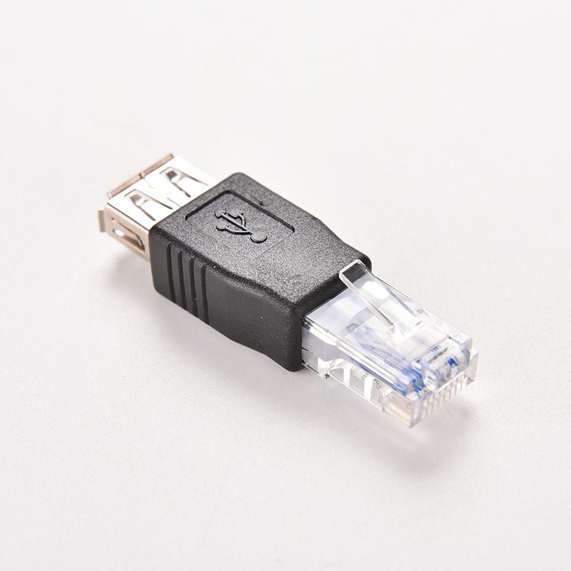 Laptop Lan Netwerk Kabel Ethernet Converter Plug Jetting Pc Crystal Head RJ45 Male Naar Usb 2.0 Af Een Vrouwelijke Adapter connector