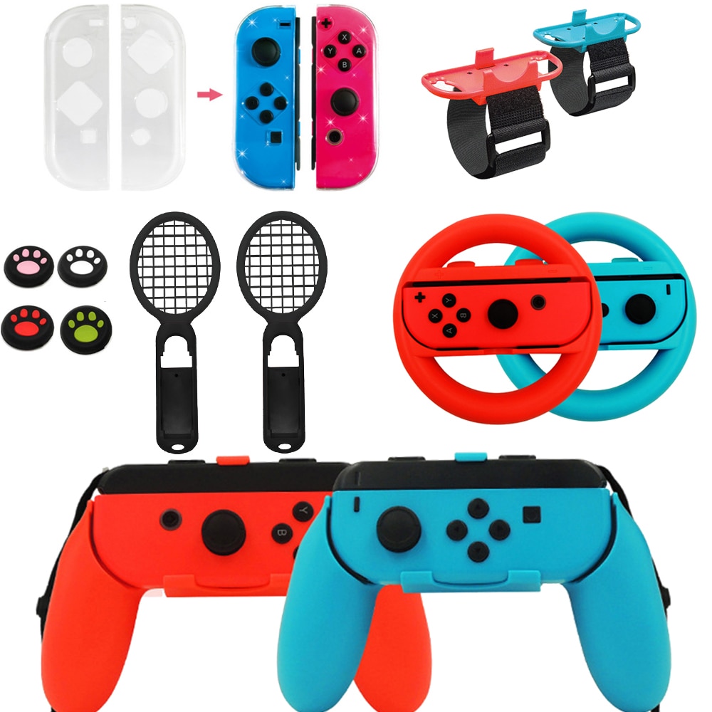 9 in 1 per gioco nintendo switch Kit accessori nintedo con impugnature per volante custodia in Silicone nitendo swich Joy-con