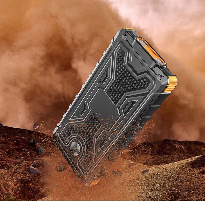 Cargador Solar portátil de 20000mAh para iPhone 11, Samsung S20, Xiaomi, Banco de energía con linterna y brújula para acampar