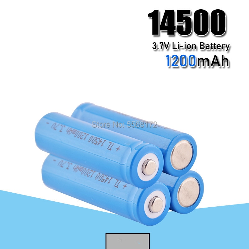14500 1200 mah uppladdningsbara li-ion batterier 3.7v volt 14500 litiumbatteri för kamerafackla leksak