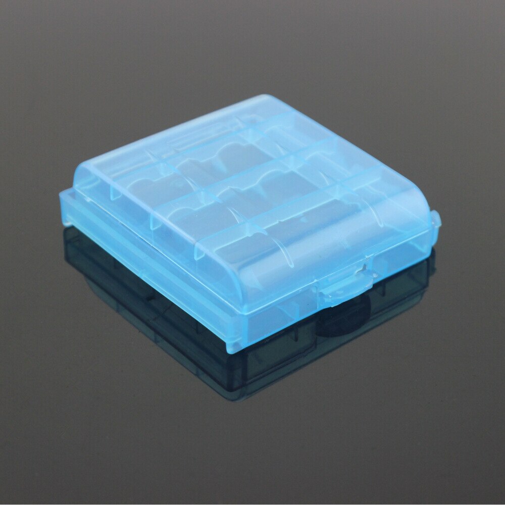 Battery box desktop storage bag transparent battery storage box Home Office School deskset organizer: blue