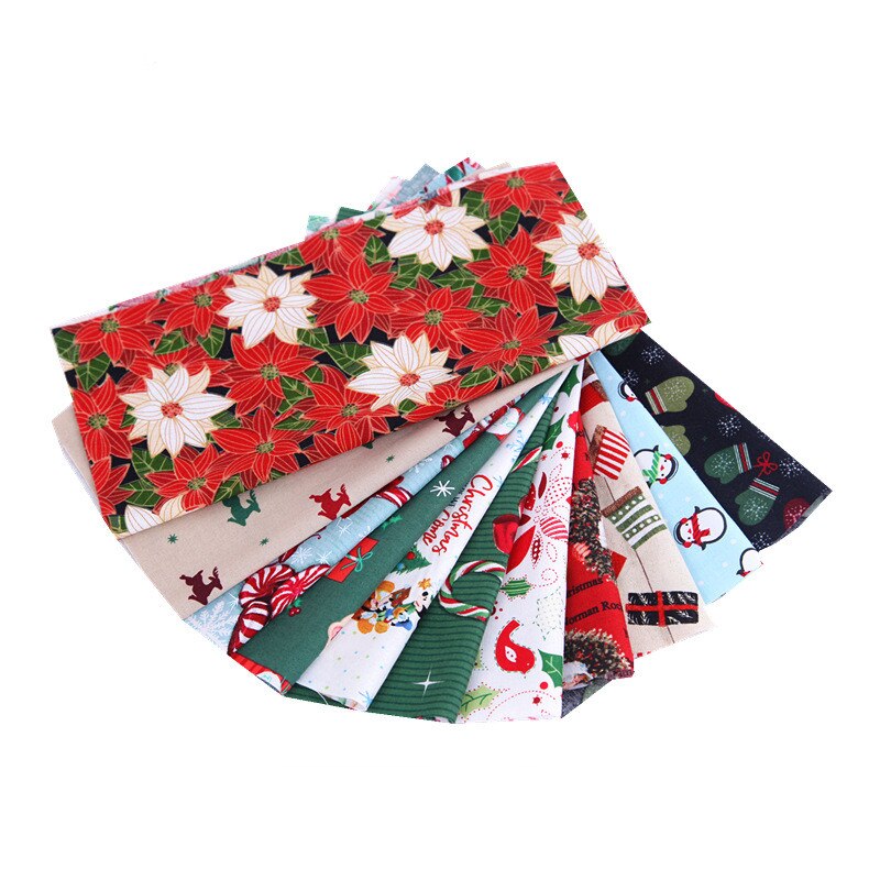 5/10Pcs Kerst Serie Stof Katoenen Doek Gedrukt Naaien Quilten Stoffen Patchwork Handwerken Diy Handgemaakte Materiaal 20x25cm