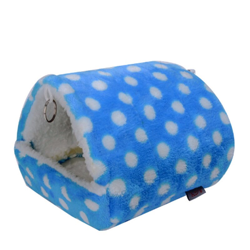 Liten husdjur hamster bur varm tunnel hängmatta hängande säng iller råtta hamster fågel ekorre grotta hydda bur hamster tillbehör: Blå / M
