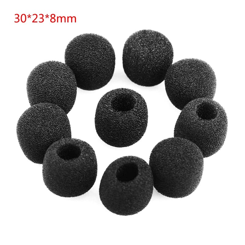 10pcs Headset Replacement Cover Gooseneck Sponge Foam Microphone Windscreen Protector 5 Sizes: B