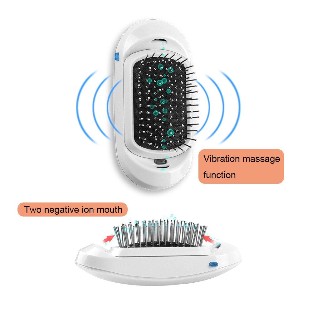 Ionic Hair Brush Portable Electric Hairbrush Anti Static Magic Negative Ion Hair Massage Comb No More Frizz Scalp Massager