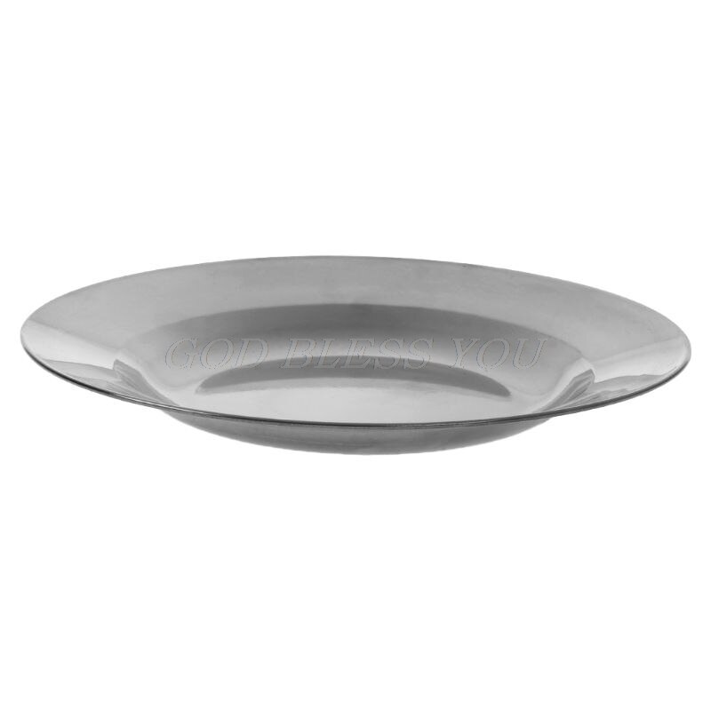 Rostfritt stål rund middag tallrik tallrik bricka mat behållare utomhus camping picknick porslin 16-24cm