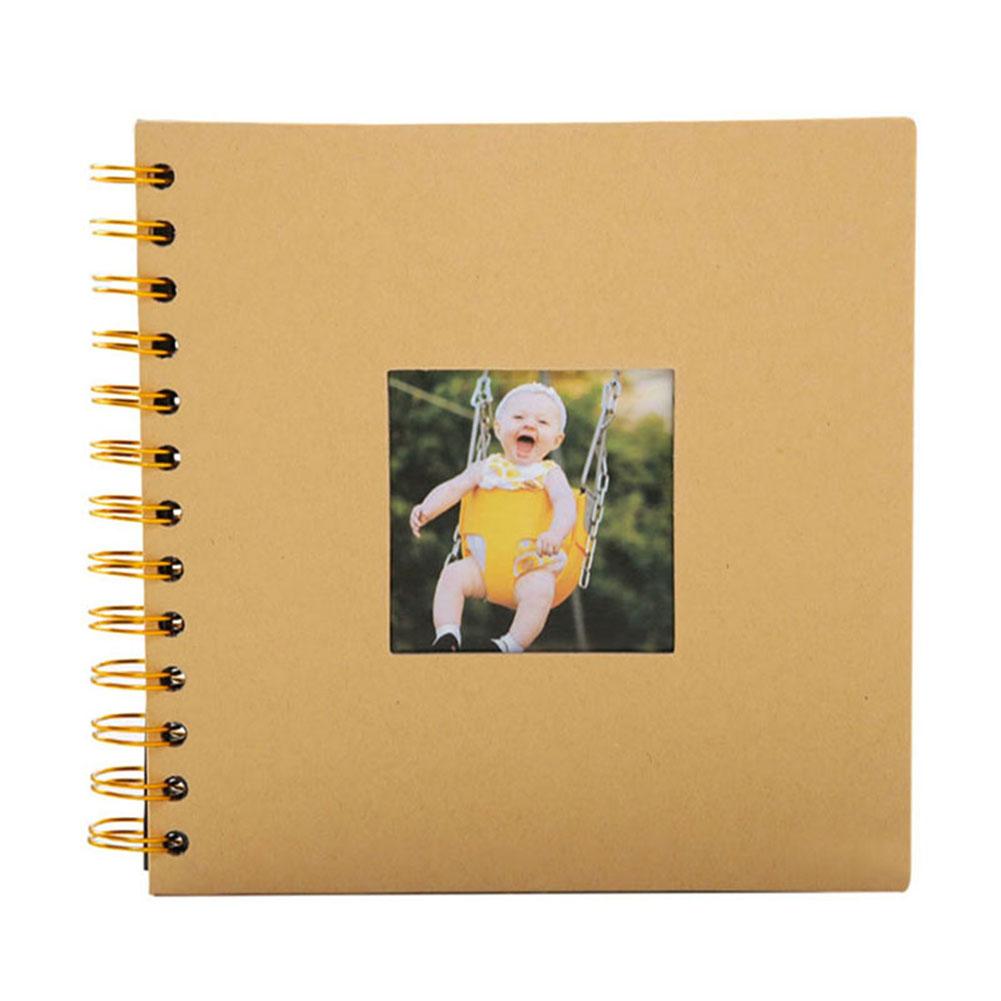 20 Pages Family Photo Album Children Baby Growth Memory Storage Holder Scrapbook Birthday Home Decor DIY: Cowhide Color