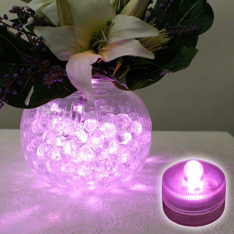 10 Pcs/Lot 11 Colors Available Floralyte Submersible Coin Battery Operated Waterproof Mini LED Vase Flower Decoration Light