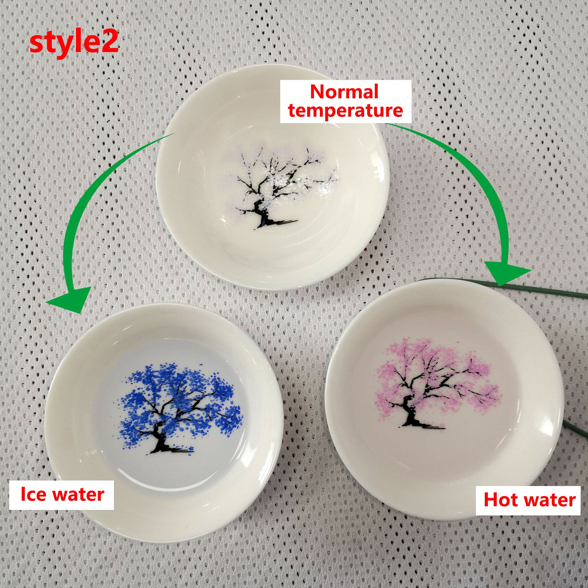 Japanese Magic Sakura Cup Cold Temperature Color Changing Flower display Sake Cup Ceramic Kung fu Tea Cup Tea Bowl: cold and hot 2