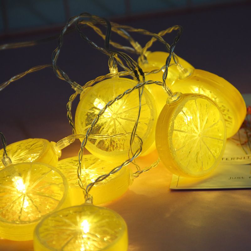 10/20 leds fruit lichtsnoer schattige citroen vorm verfrissende stijl decoratieve led slinger feestlamp voor thuis buiten winkel