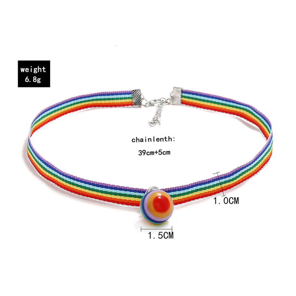 Yobest Men Women Gay Pride Rainbow Choker Necklace Gay And Pride Lace Chocker Color Ribbon Collar Punk Jewelry Party