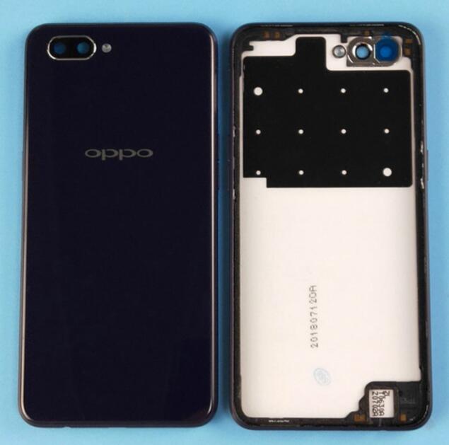 Phone Case for OPPO A5 - Metal Back Cover Replacement with Buttons & Camera Glass