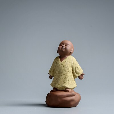 Ręcznie robiona purpurowa glina mała mnich herbata ozdoby dla zwierząt kreatywne śliczne małe początkujący zestaw herbaty herbata akcesoria zagraj w wodę Teaware rzemiosło: wzór 2