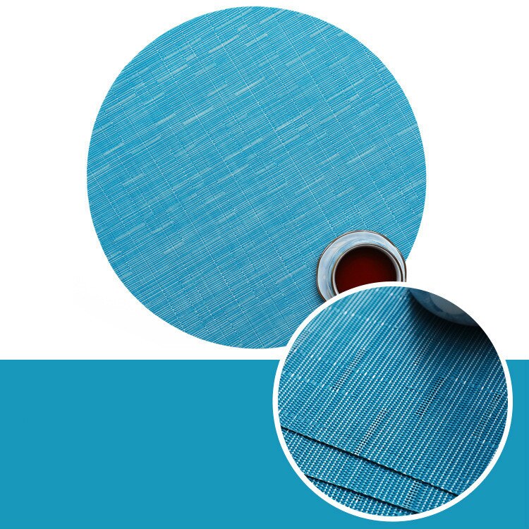 Keukenaccessoires plastic tafel placemats kom kerstmat beker onderzetters set rond geweven pvc isolatiemat pot koffie eetkamer: Weefmat 04