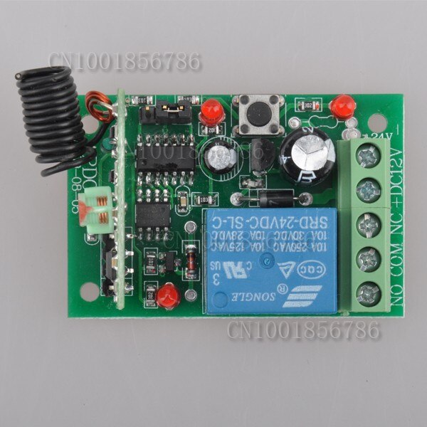 DC 24V 1CH Remote Control Switch 10A Relay Switching Wireless Controller NO COM NC Button ON OFF Remote Switches 315/433 ASK