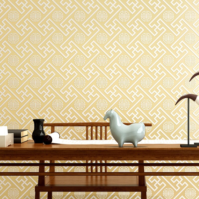 Eenvoudig modern chinees behang slaapkamer woonkamer studeerkamer echo klassiek zen chinees hotelbehang