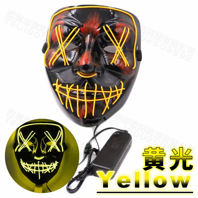 Halloween glowing mask ghost dance with blood flashing horror thriller LED mask electric sound bar party Halloween decoration: Mint Green