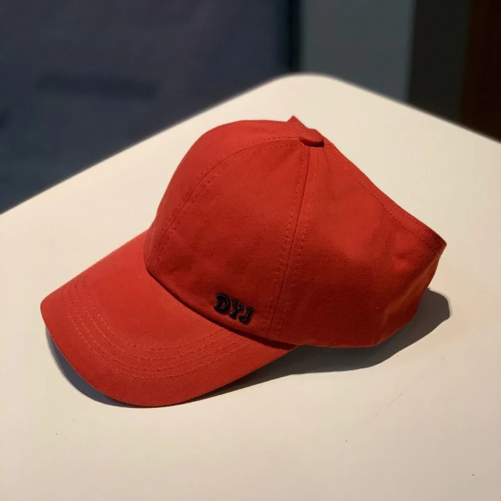 La gorra de béisbol deportiva de verano se puede atar con coletas altas, tapas vacías, sombreros y gorras con sombrilla: Rojo