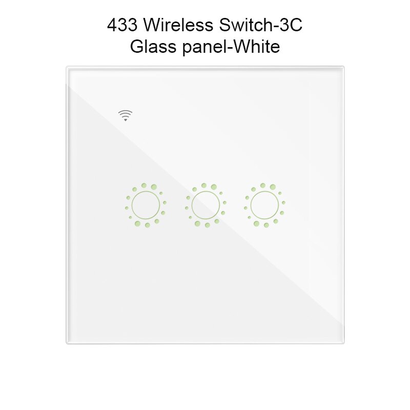 433Mhz Afstandsbediening Draadloze Schakelaar Voor Sonoff T1 Eu Uk Sonoff 4CH Pro R2 Slampher 433.92Mhz Rf Afstandsbediening control Light Switch: Glass white 3c