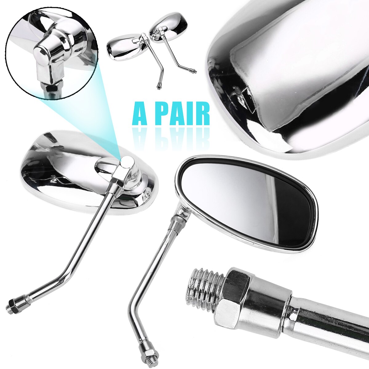 1 par bakspejle sidespejle krom aluminiumspindel til suzuki intruder volusia vs  vl 700 750 800 1400 1500