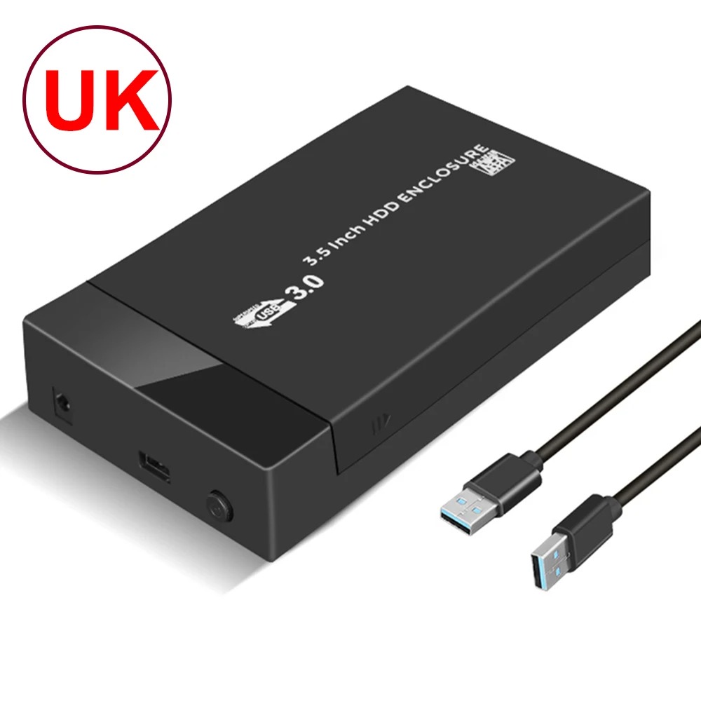 HDD-Gehäuse 3,5 2,5 Zoll SATA auf USB 3.0-Adapter, externes Festplattengehäuse, Lesegerät für SSD-Festplatte, HDD-Gehäuse, HD 3.5 HDD-Gehäuse für PC: WHITE