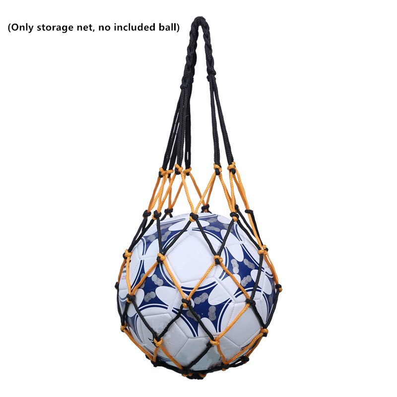 Veving nylon nettpose ballbærende mesh nettpose sport bærbart utstyr fotballballer volleyballball nettpose: Gul