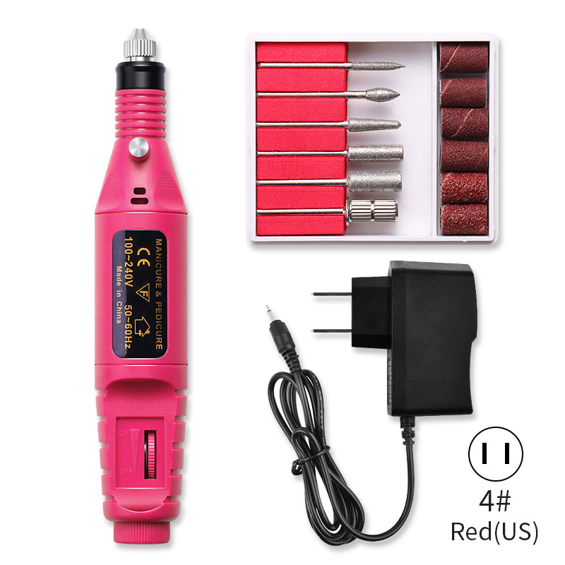 Kit de perceuse à ongles électrique professionnelle, Machine à poncer, polissage et meulage, stylo pour Nail Art, lime et pédicure, outil pour Nail Art, 1 Kit: 4