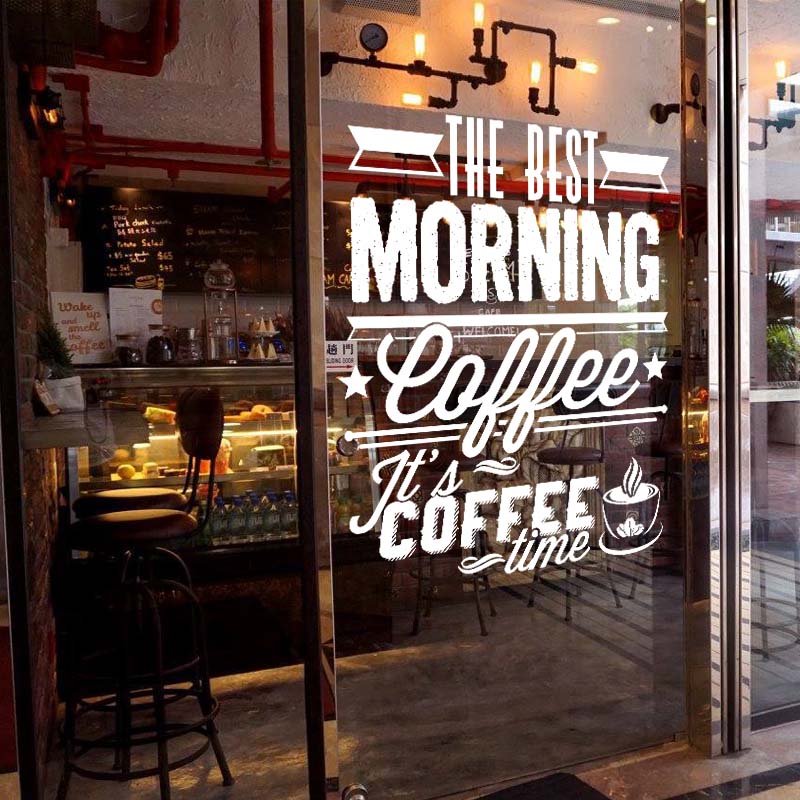 Coffee Shop Sign Goods Premium Goods Logo Cafe Decor Highest Wall Cup Decal Sticker Vinyl