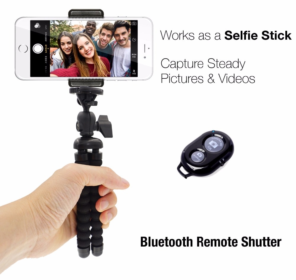 Duszake Mini trépied pour téléphone caméra Selfie bâton trépied pour téléphone support Flexible Mini trépied pour iPhone Xiaomi téléphone portable
